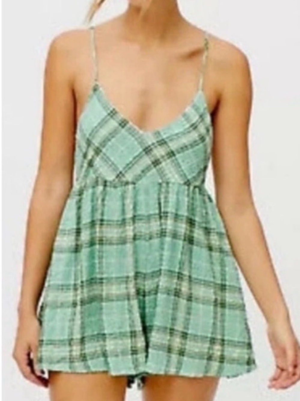 Urban Outfitters Green Plaid Strappy
Romper
